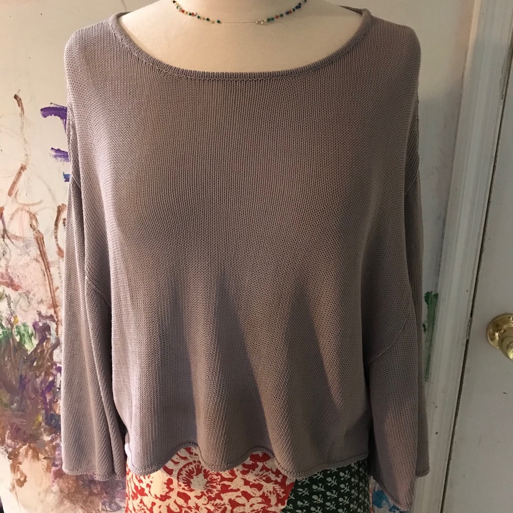 Eileen Fisher Dolman Sleeve Knit Blouse S
